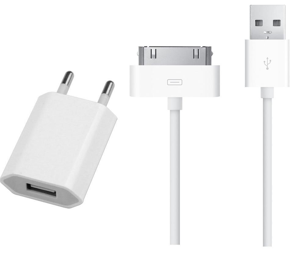 Захранване за ел. мрежа и кабел за iPhone и iPod - USB Power Adapter Kit (бял) | JAR Computers Захранване за ел. мрежа и кабел за iPhone и iPod - USB Power Adapter Kit (бял)