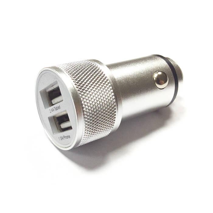 Зарядно за кола (2.4 Ампера) с 2 USB изхода за смартфони и таблети - Zuoqi Dual USB Car Charger (сребрист) | JAR Computers Зарядно за кола (2.4 Ампера) с 2 USB изхода за смартфони и таблети - Zuoqi Dual USB Car Charger (сребрист)