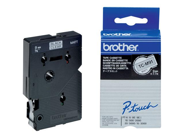BROTHER P-Touch TC-M91 black on clear-matt 9mm