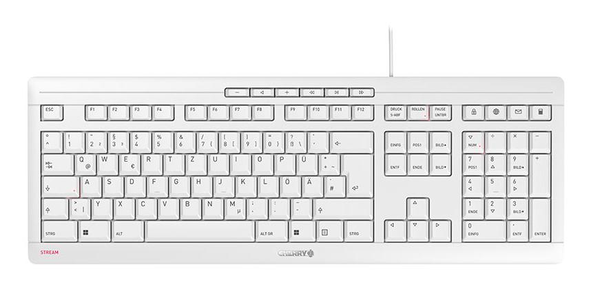 CHERRY STREAM клавиатура Офис USB QWERTZ Немски Бяла