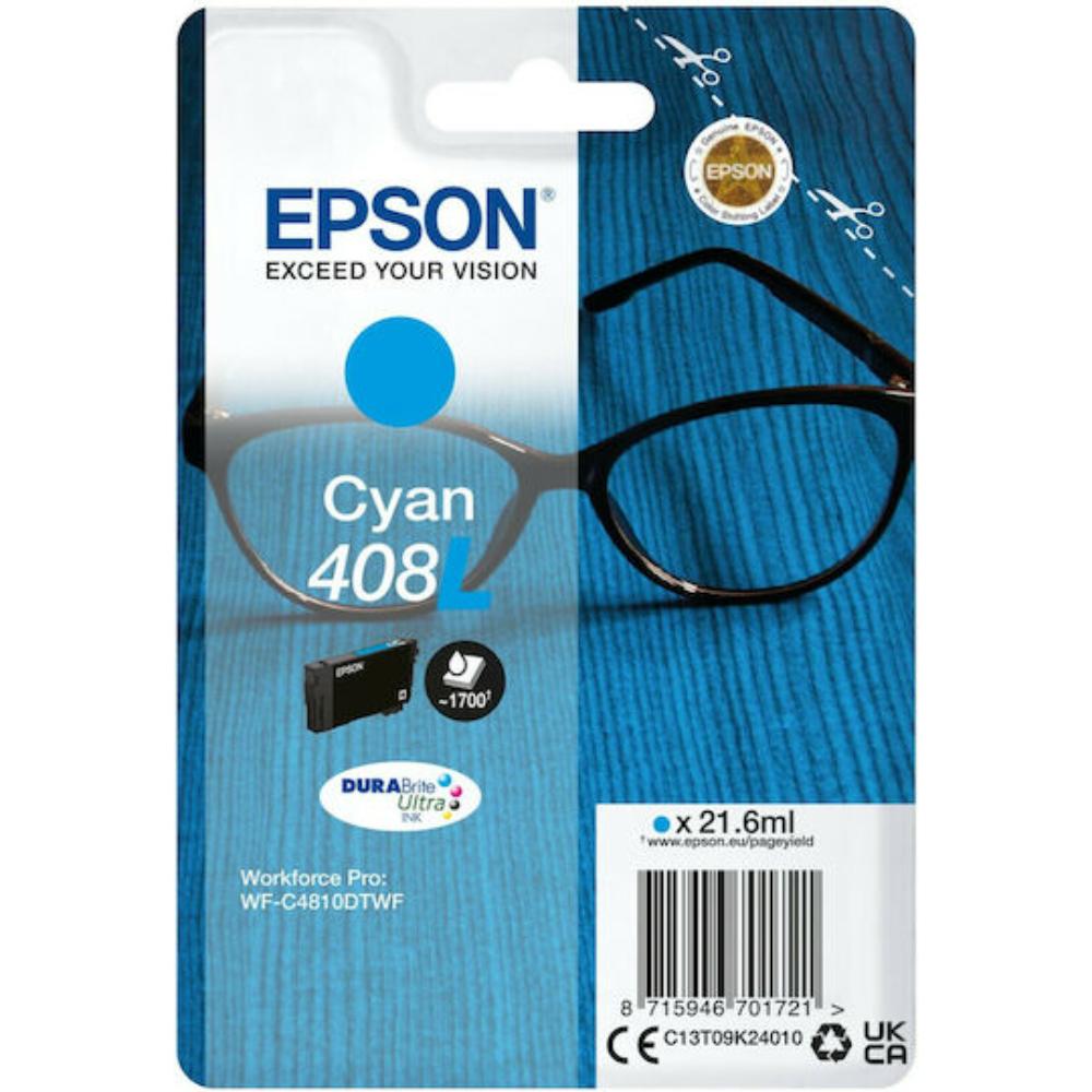 Epson Μελάνι Inkjet No.408L Cyan (C13T09K24010) (EPST09K240)