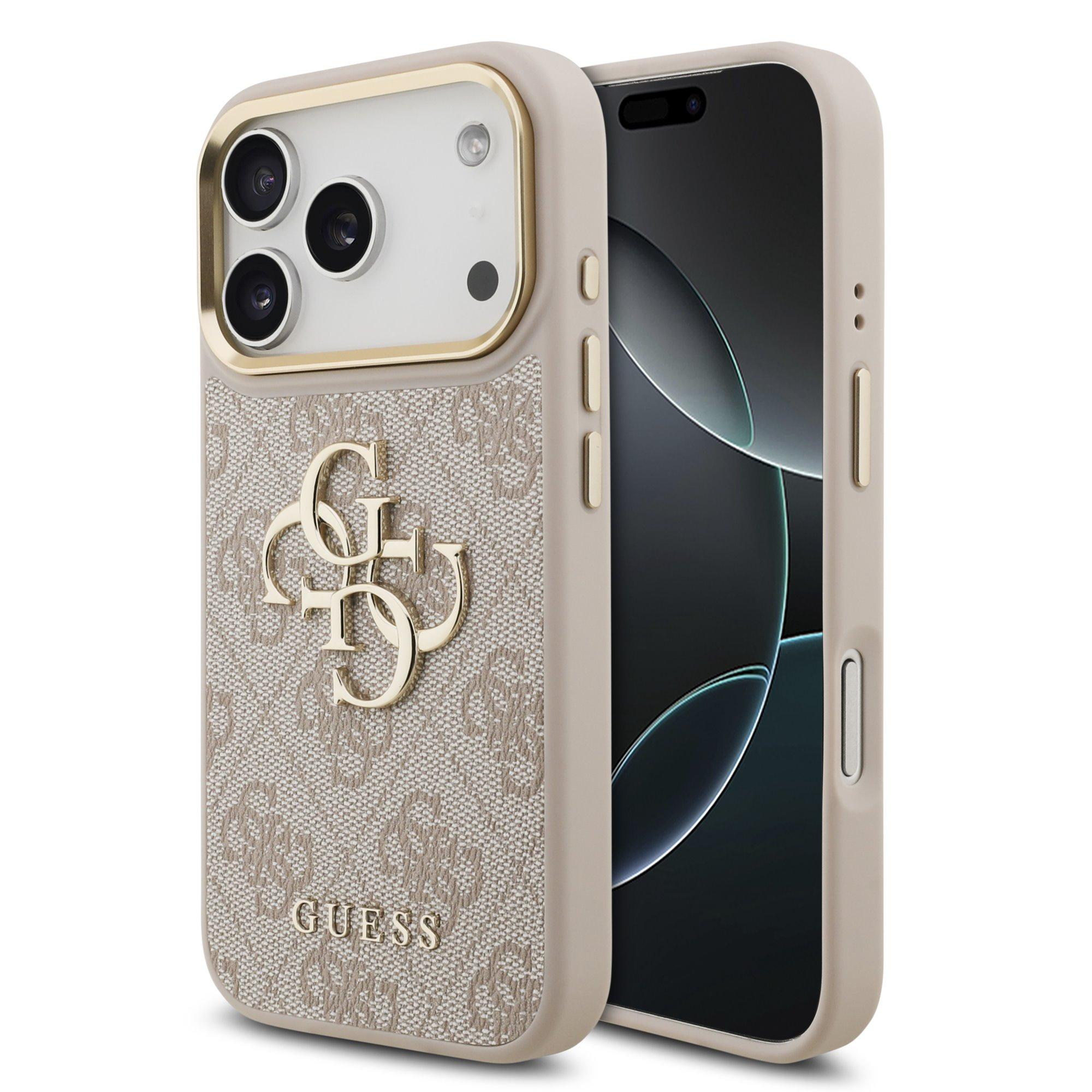 GUESS Калъф Apple iPhone 17 Pro Max, PU Leather 4G Metal Logo Gold Frame, розов - GUHCP17X4GMGCPI | JAR Computers GUESS Калъф Apple iPhone 17 Pro Max, PU Leather 4G Metal Logo Gold Frame, розов - GUHCP17X4GMGCPI