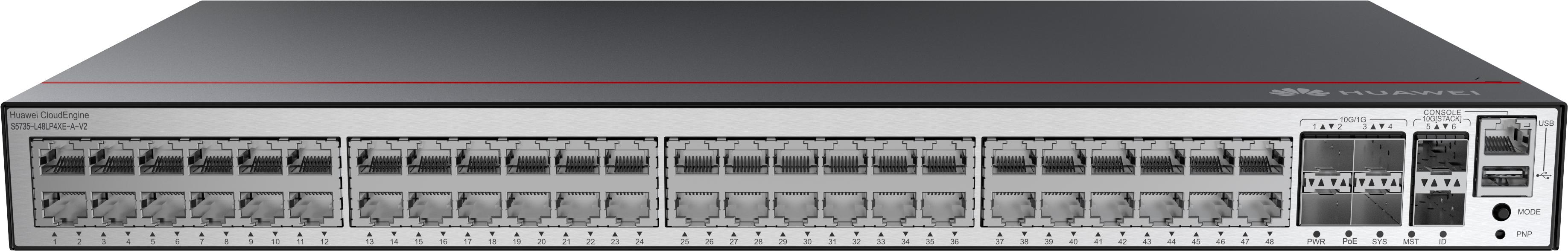 Huawei CloudEngine S5735-L48LP4XE-A-V2 Управляем L3 Gigabit Ethernet (10/100/1000) Захранване по Ethernet (PoE) 1U Черен, Сребърен | JAR Computers Huawei CloudEngine S5735-L48LP4XE-A-V2 Управляем L3 Gigabit Ethernet (10/100/1000) Захранване по Ethernet (PoE) 1U Черен, Сребърен