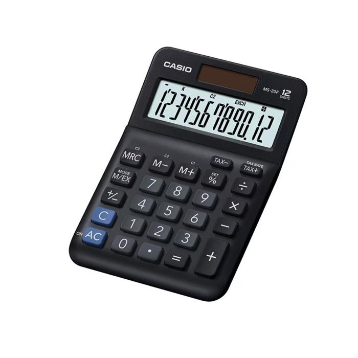 Калкулатор CASIO MS-20F, настолен, 12 dgt, 148.5x101x27.6 мм, черен | JAR Computers Калкулатор CASIO MS-20F, настолен, 12 dgt, 148.5x101x27.6 мм, черен