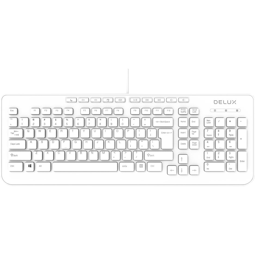 Клавиатура Delux OM-02U USB бял