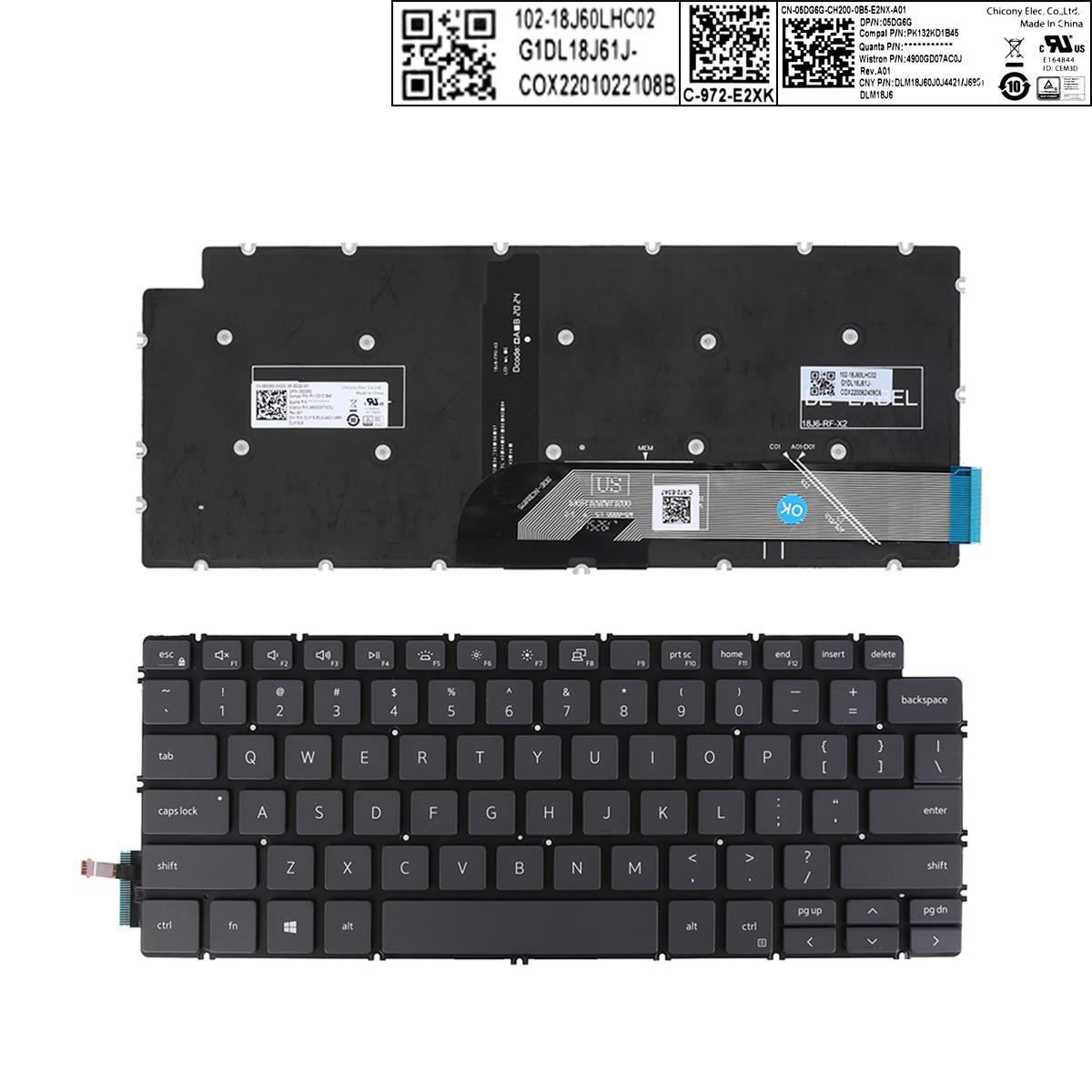 Клавиатура за лаптоп Dell Inspiron 14-7490 13 5390 5391 7391 7491 5493 5498 Сива Без Рамка С Подсветка / Gray Without Frame With Backlit US/UK | JAR Computers Клавиатура за лаптоп Dell Inspiron 14-7490 13 5390 5391 7391 7491 5493 5498 Сива Без Рамка С Подсветка / Gray Without Frame With Backlit US/UK