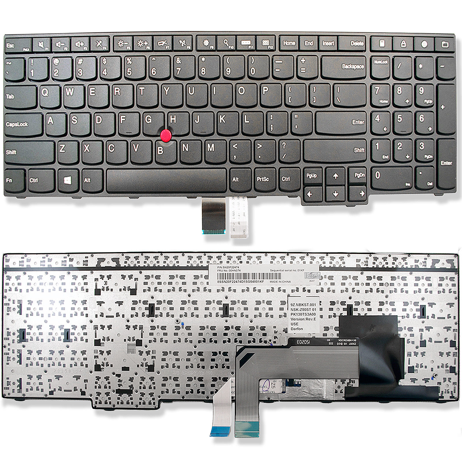 Клавиатура за лаптоп Lenovo ThinkPad E555 E550 E560 E565 Черна с Черна Рамка и Point stick с Кирилица | JAR Computers Клавиатура за лаптоп Lenovo ThinkPad E555 E550 E560 E565 Черна с Черна Рамка и Point stick с Кирилица