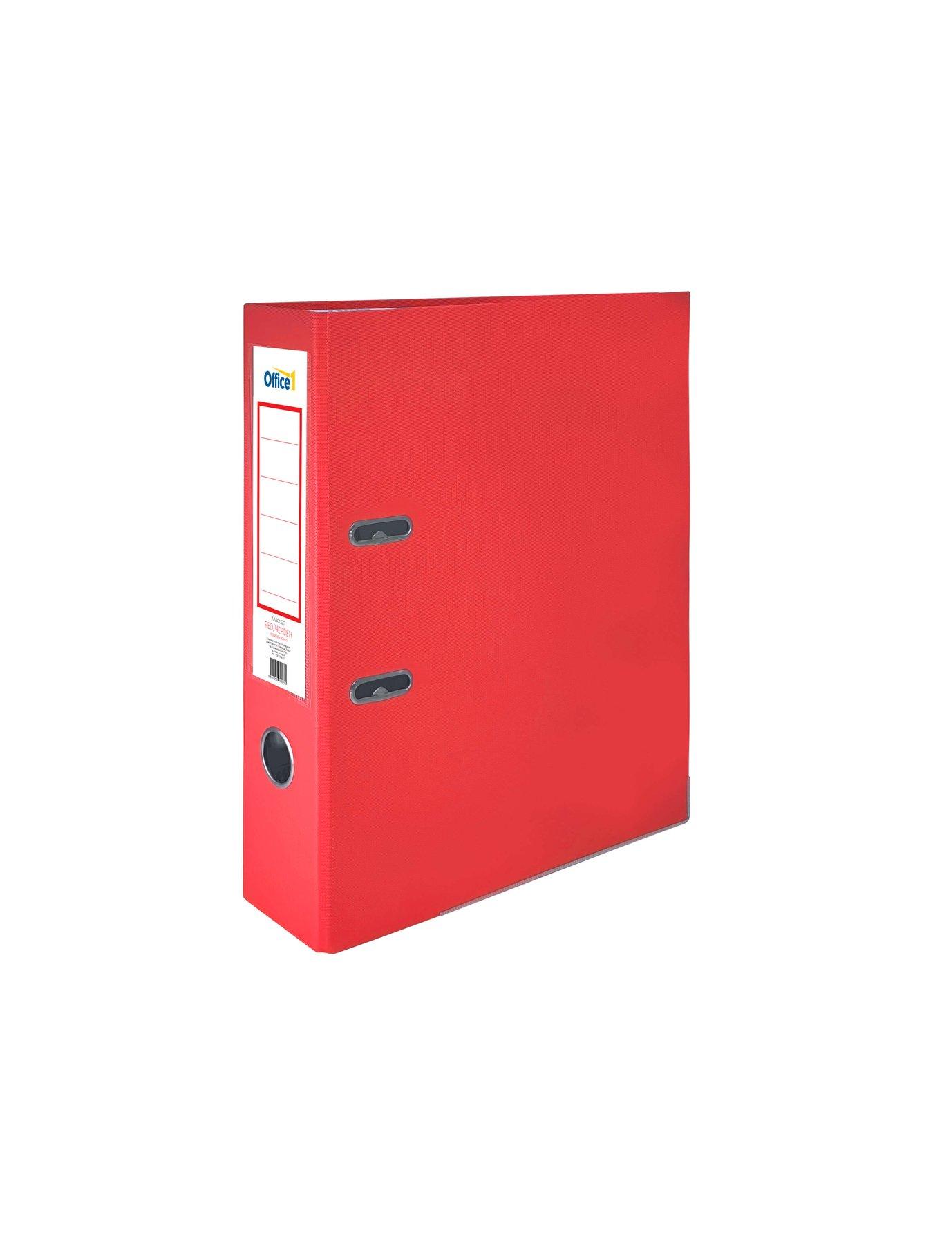 Office 1 Класьор, 8 cm, PP, с метален кант, червен | JAR Computers Office 1 Класьор, 8 cm, PP, с метален кант, червен