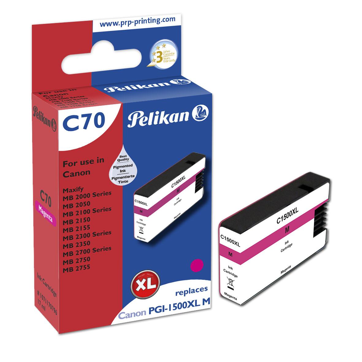 Pelikan C70 Magenta глава и патрон за мастиленоструен принтер 1 броя Съвместим Висок (XL) добив Пурпурен | JAR Computers Pelikan C70 Magenta глава и патрон за мастиленоструен принтер 1 броя Съвместим Висок (XL) добив Пурпурен