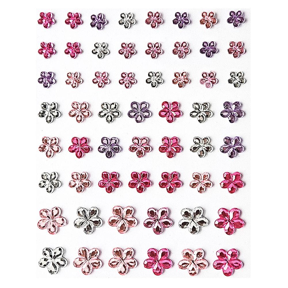 Самозалепващи кристали цветя 57бр розов | JAR Computers Самозалепващи кристали цветя 57бр розов