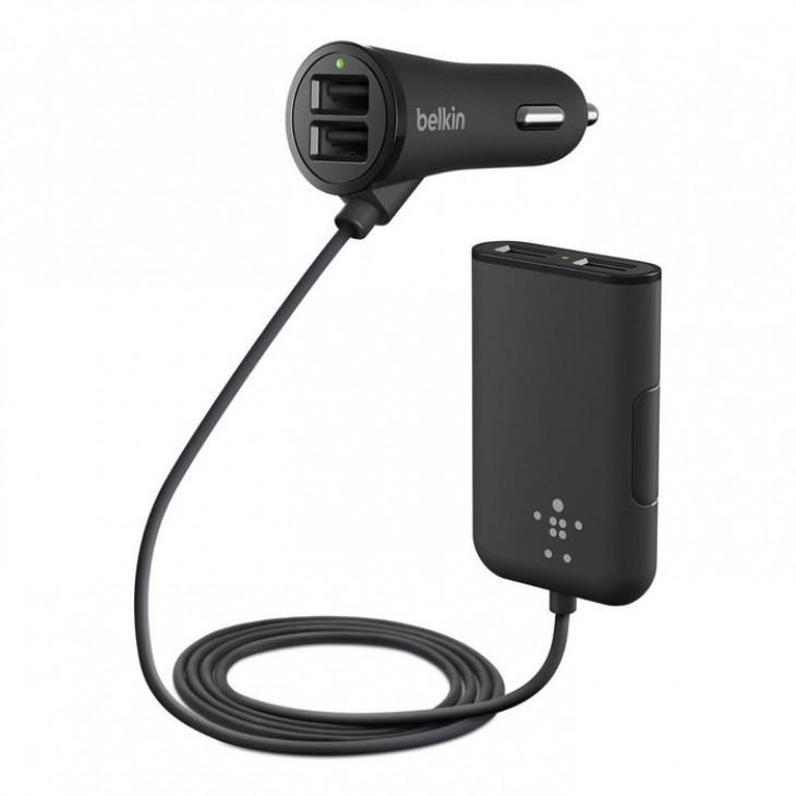 Зарядно за кола с 4 USB порта за смартфони, таблети и мобилни устройства - Belkin Road RockStar Passenger Car Charger (черен) | JAR Computers Зарядно за кола с 4 USB порта за смартфони, таблети и мобилни устройства - Belkin Road RockStar Passenger Car Charger (черен)
