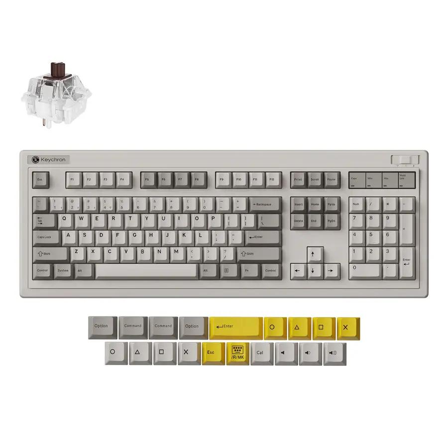Безжична механичка клавиатура Keychron R6 QMK Retro - Super Brown Switch | JAR Computers Безжична механичка клавиатура Keychron R6 QMK Retro - Super Brown Switch