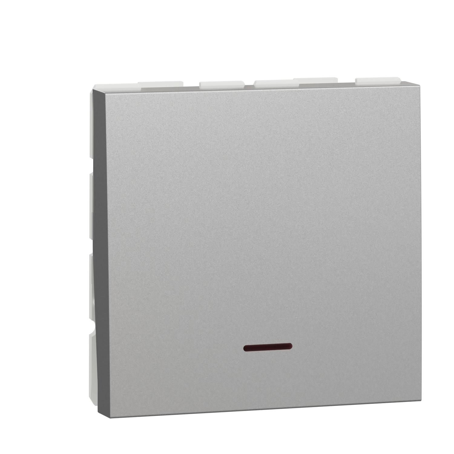 Двуполюсен ключ със светлинен индикатор 30A, 2M, алуминий - SCHNEIDER ELECTRIC New Unica NU323230S | JAR Computers Двуполюсен ключ със светлинен индикатор 30A, 2M, алуминий - SCHNEIDER ELECTRIC New Unica NU323230S