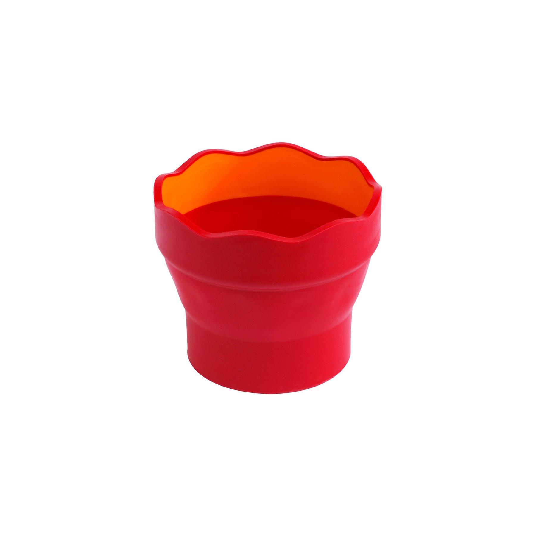 Faber-Castell Чаша за рисуване Clic&Go, сгъваема, червена | JAR Computers Faber-Castell Чаша за рисуване Clic&Go, сгъваема, червена