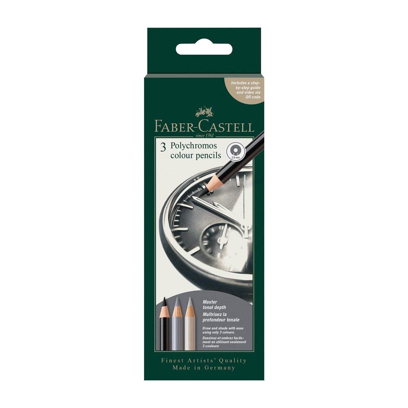 Faber-Castell Моливи Polychromos Часовник, 3 цвята