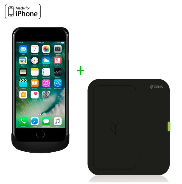 Комплект док станция и кейс за безжично захранване за iPhone 8, iPhone 7 - Zens Wireless Charging Case plus Wireless Charger Bundle | JAR Computers Комплект док станция и кейс за безжично захранване за iPhone 8, iPhone 7 - Zens Wireless Charging Case plus Wireless Charger Bundle
