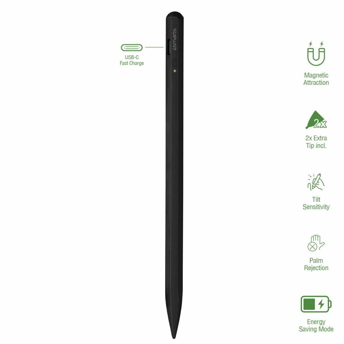 Професионална писалка за iPad - 4smarts Active Pencil Pro 3 Stylus (черен) | JAR Computers Професионална писалка за iPad - 4smarts Active Pencil Pro 3 Stylus (черен)
