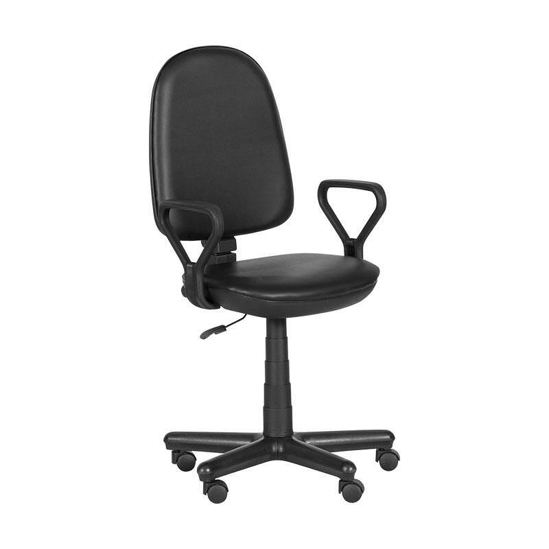 Работен стол Comfort, екокожа, черен