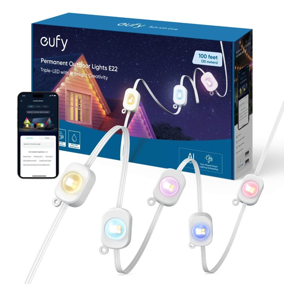 Система за безжично управляемо външно осветление за дома - Anker Eufy Permanent Outdoor Lights E22 - 30m (бял) | JAR Computers Система за безжично управляемо външно осветление за дома - Anker Eufy Permanent Outdoor Lights E22 - 30m (бял)