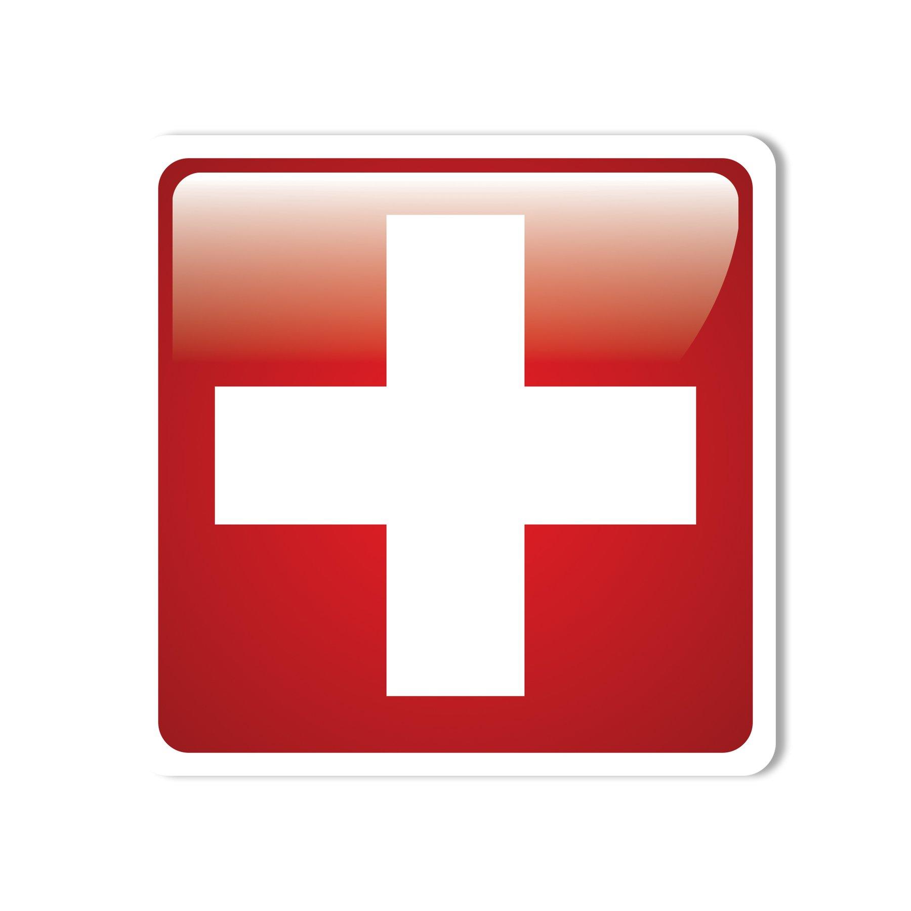 Стикер пункт за първа помощ, 11 x 11 cm