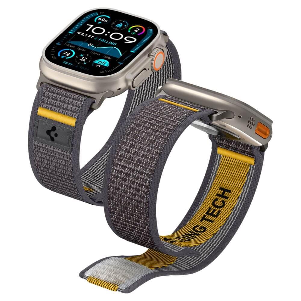 Текстилна каишка за Apple Watch 44мм, 45мм, 46мм, Ultra, Ultra 2, Ultra 3 49мм - Spigen Athlex Air Watchband (сив-жълт) | JAR Computers Текстилна каишка за Apple Watch 44мм, 45мм, 46мм, Ultra, Ultra 2, Ultra 3 49мм - Spigen Athlex Air Watchband (сив-жълт)