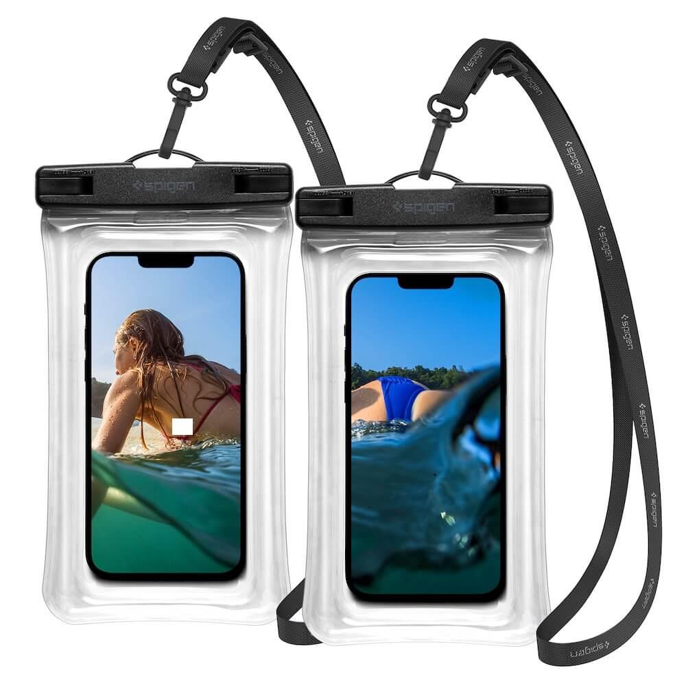 Универсален водоустойчив калъф за смартфони до 6.9 инча (прозрачен) - Spigen Aqua Shield A610 Universal Waterproof Case IPX8 Pack (2 броя) | JAR Computers Универсален водоустойчив калъф за смартфони до 6.9 инча (прозрачен) - Spigen Aqua Shield A610 Universal Waterproof Case IPX8 Pack (2 броя)