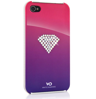 Дизайнерски кейс за iPhone 4 с кристали на Сваровски - White Diamonds Rainbow (розов) | JAR Computers Дизайнерски кейс за iPhone 4 с кристали на Сваровски - White Diamonds Rainbow (розов)