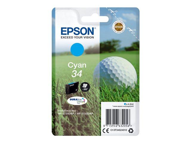 EPSON 2LB Singlepack 34 Ink Cyan DURABrite Ultra 4.2ml Blister w/s