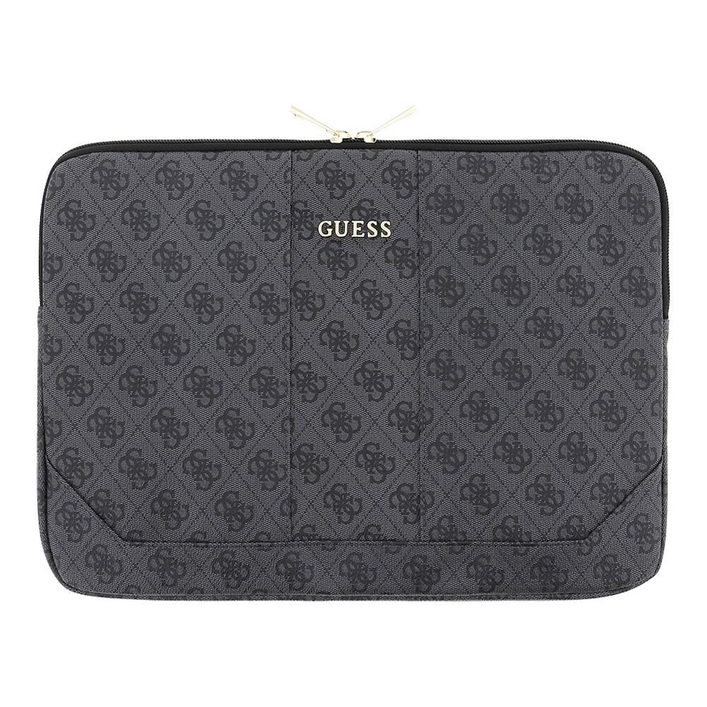Guess Uptown Notebook Sleeve - дизайнерски луксозен кожен калъф за преносими компютри до 13 инча (сив)