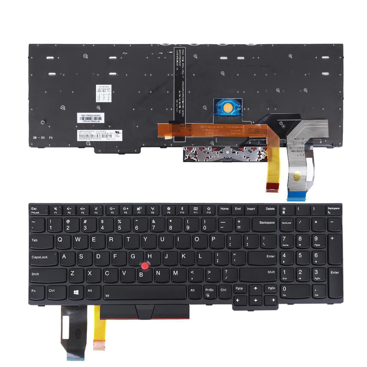 Клавиатура за лаптоп Lenovo ThinkPad Edge E580 L580 Черна с Черна Рамка с Подсветка / Black Frame Black With Backlit 