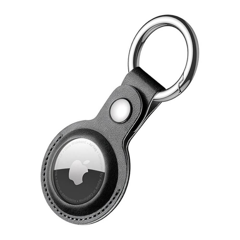 Ключодържател от изкуствена кожа за Apple AirTag - Dux Ducis AirTag PU Leather Keyring (черен) | JAR Computers Ключодържател от изкуствена кожа за Apple AirTag - Dux Ducis AirTag PU Leather Keyring (черен)