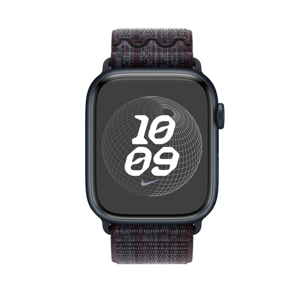 Оригинална текстилна каишка за Apple Watch 42мм, 44мм, 45мм, 46мм, Ultra, Ultra 2 49мм - Apple Nike Sport Loop (черен-син) | JAR Computers Оригинална текстилна каишка за Apple Watch 42мм, 44мм, 45мм, 46мм, Ultra, Ultra 2 49мм - Apple Nike Sport Loop (черен-син)