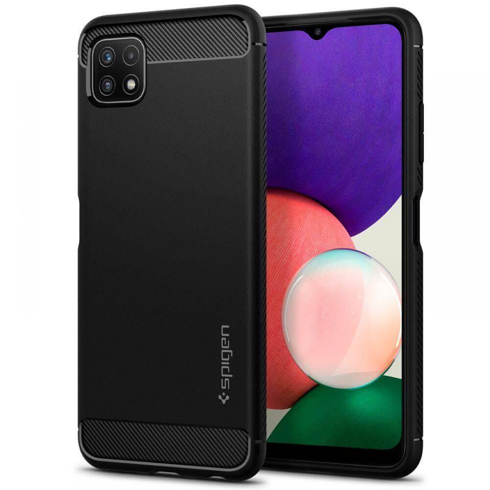 Тънък качествен силиконов (TPU) калъф за Samsung Galaxy A22 5G - Spigen Rugged Armor Case (черен) | JAR Computers Тънък качествен силиконов (TPU) калъф за Samsung Galaxy A22 5G - Spigen Rugged Armor Case (черен)