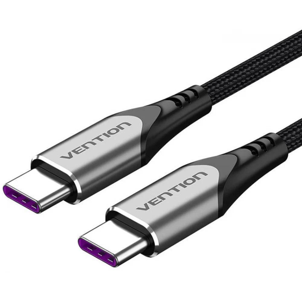 Vention Кабел USB 2.0 Type-C to Type-C - 1.0M Black 5A Fast Charge - TAEHF