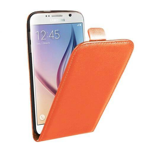 Вертикален кожен калъф с джоб за Samsung Galaxy S6 - Leather Pocket Flip Case (оранжев) | JAR Computers Вертикален кожен калъф с джоб за Samsung Galaxy S6 - Leather Pocket Flip Case (оранжев)