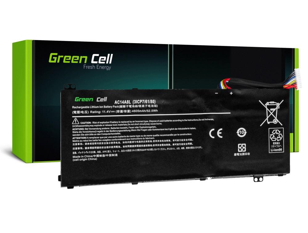 Батерия  за лаптоп GREEN CELL,  Acer Aspire Nitro V15 VN7-571G VN7-572G VN7-591G VN7-592G i V17 VN7-791G VN7-792G AC14A8L, 11.4V, 3800mAh | JAR Computers Батерия  за лаптоп GREEN CELL,  Acer Aspire Nitro V15 VN7-571G VN7-572G VN7-591G VN7-592G i V17 VN7-791G VN7-792G AC14A8L, 11.4V, 3800mAh