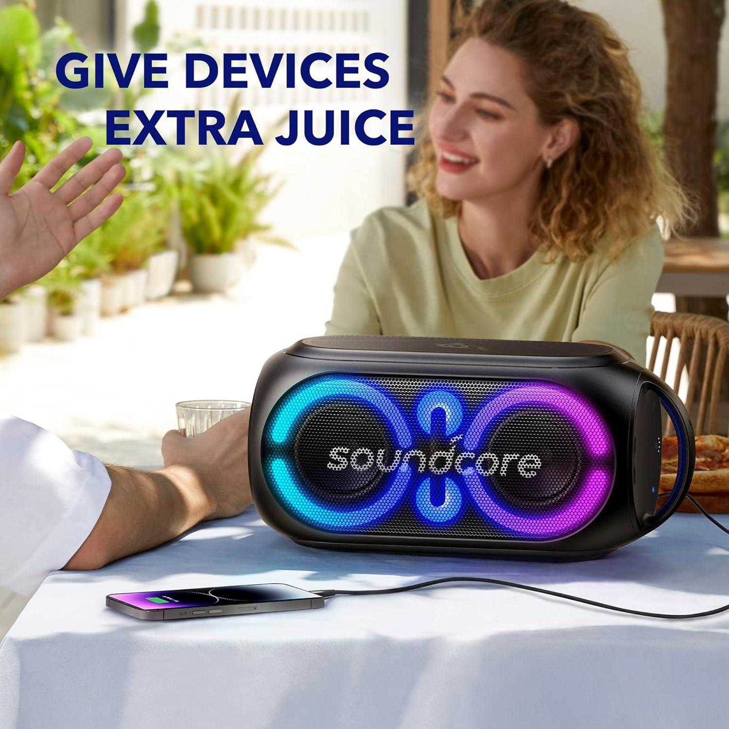 Безжичен водоустойчив спийкър с микрофон (черен) - Anker SoundCore Rave Party 2 Bluetooth Speaker 120W | JAR Computers Безжичен водоустойчив спийкър с микрофон (черен) - Anker SoundCore Rave Party 2 Bluetooth Speaker 120W