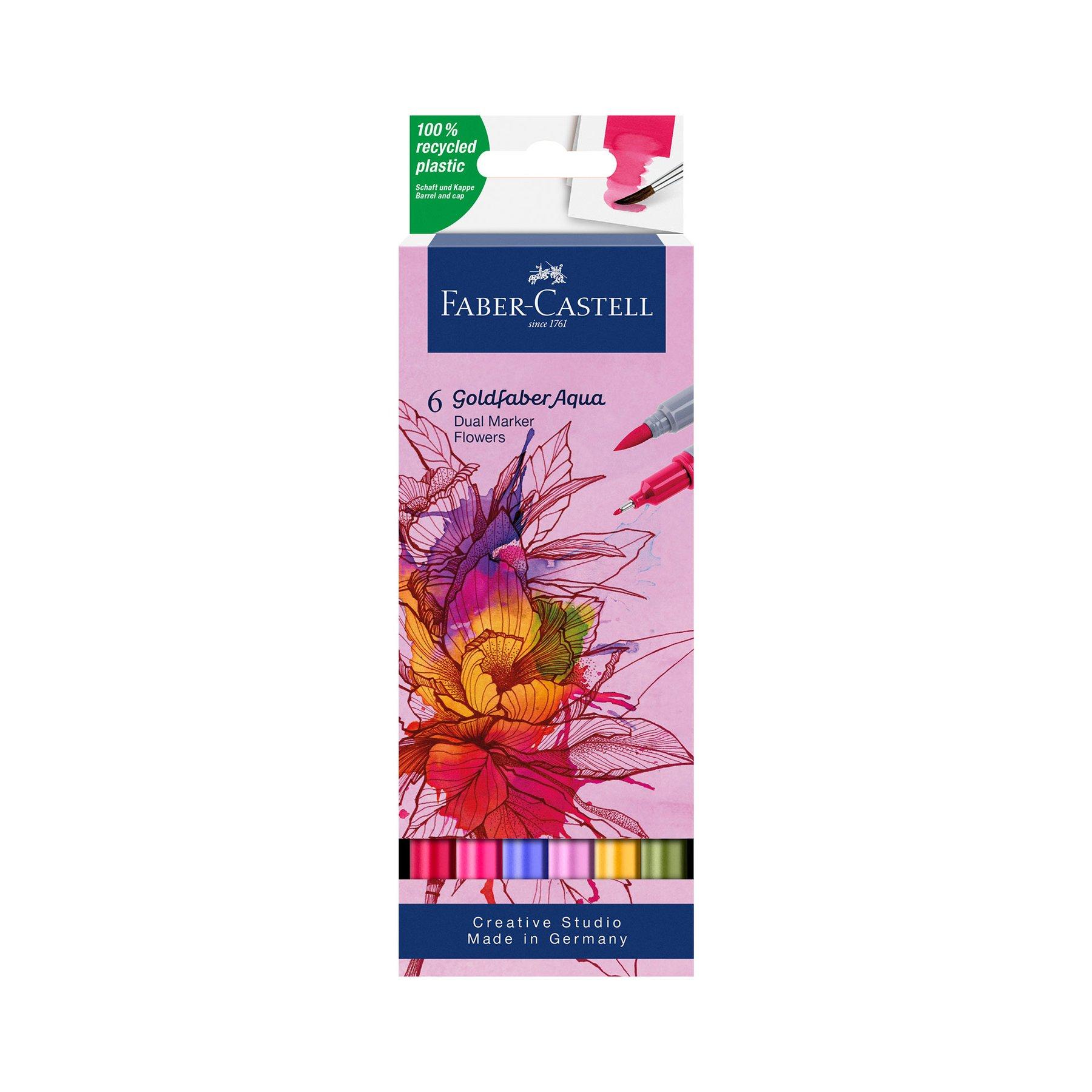 Faber-Castell Маркер Goldfaber Aqua Dual, цветя, 6 броя