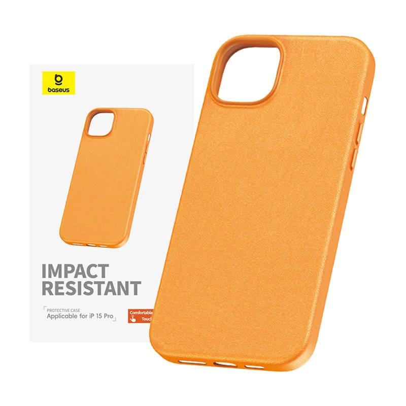 Кожен кейс за iPhone 15 Pro Max - Baseus Fauxther Leather Case (оранжев) | JAR Computers Кожен кейс за iPhone 15 Pro Max - Baseus Fauxther Leather Case (оранжев)