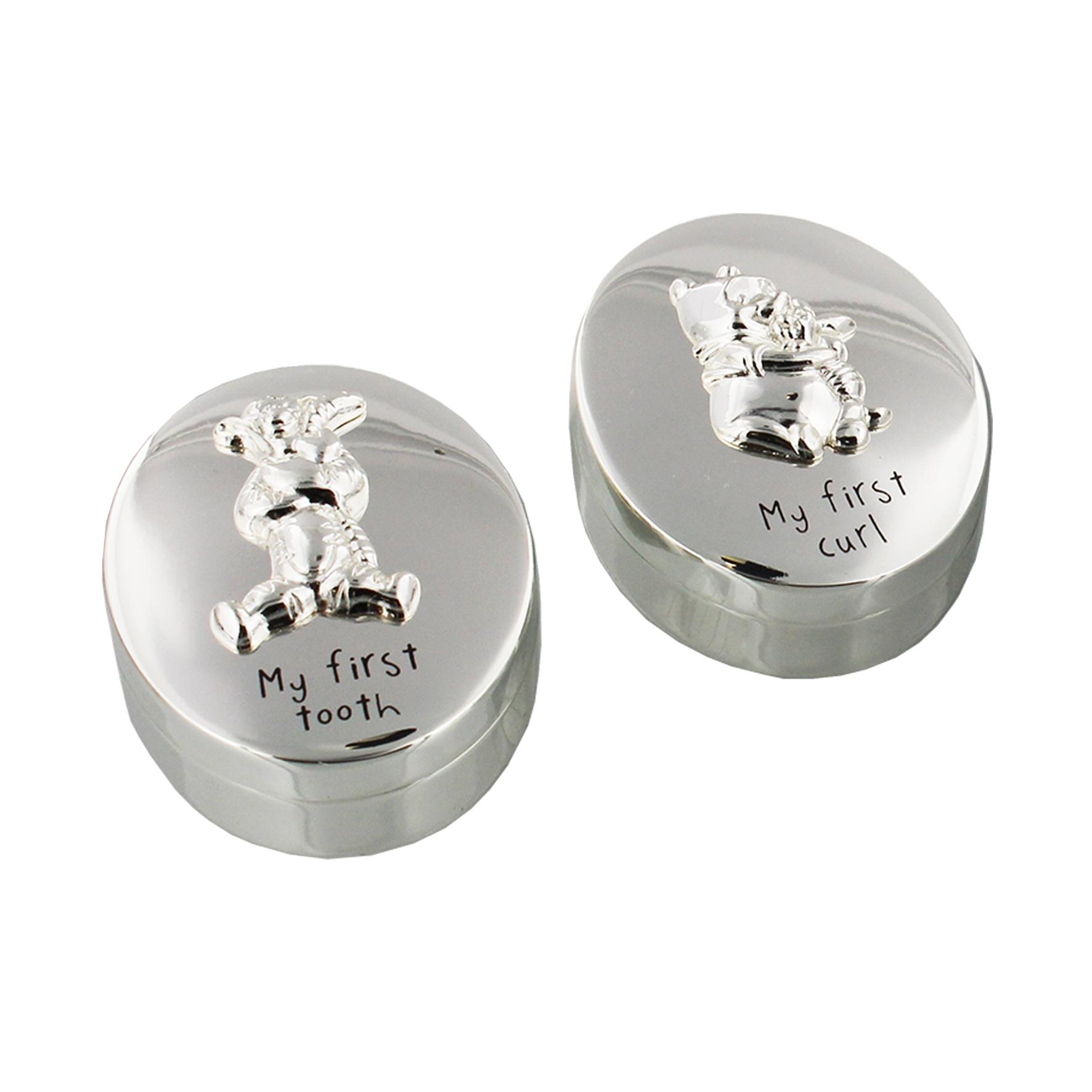 Комплект посреберни кутийки за спомени Disney First Tooth+Curl | JAR Computers Комплект посреберни кутийки за спомени Disney First Tooth+Curl