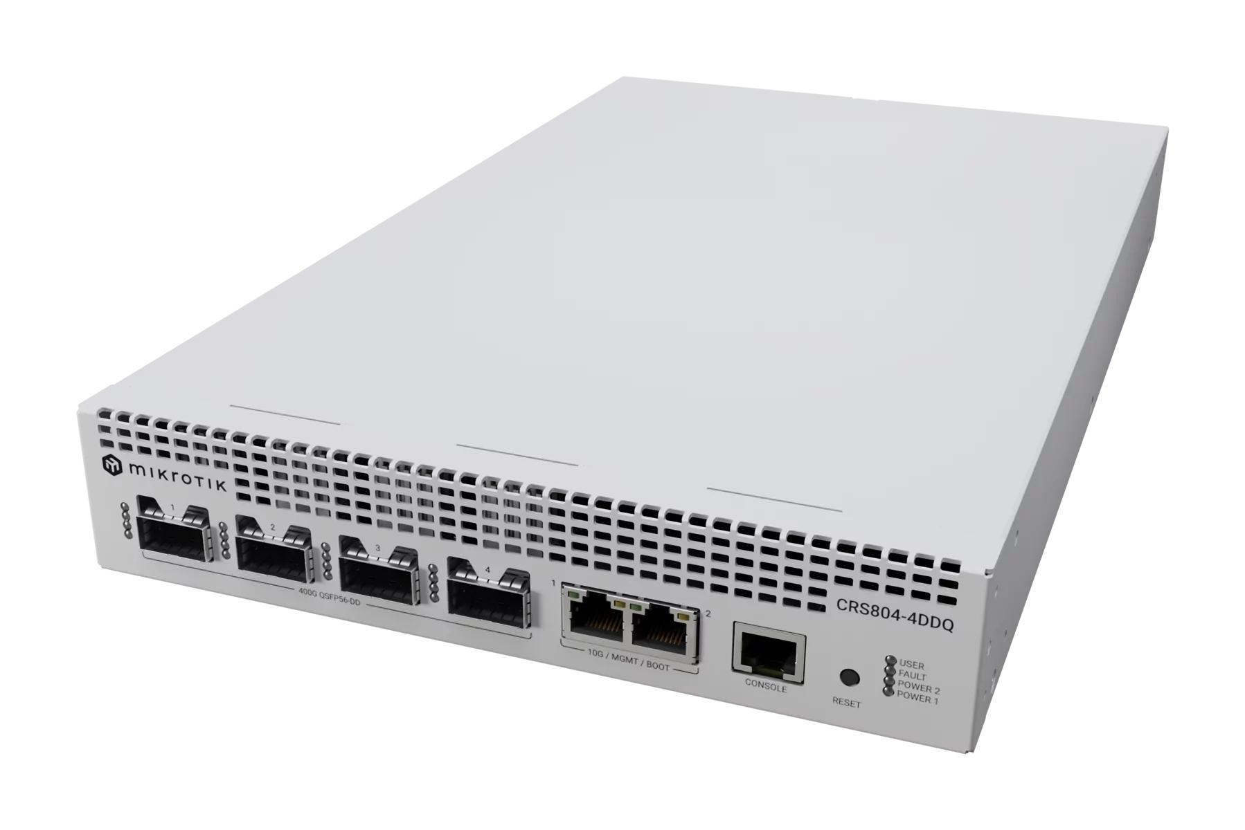 Mikrotik CRS804-4DDQ-HRM мрежов суич 10G Ethernet (100/1000/10000) Сив | JAR Computers Mikrotik CRS804-4DDQ-HRM мрежов суич 10G Ethernet (100/1000/10000) Сив