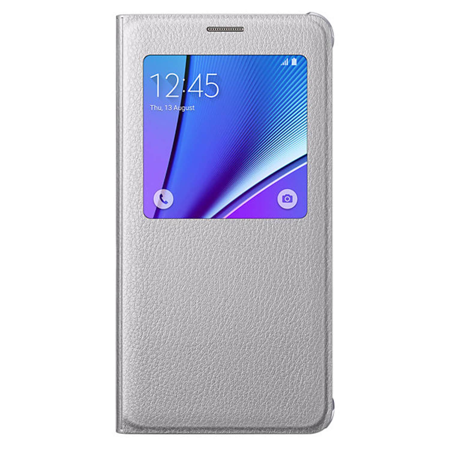 Оригинален кожен калъф за Samsung Galaxy Note 5 - Samsung S-View Cover EF-CN920PSEGWW (сребрист) | JAR Computers Оригинален кожен калъф за Samsung Galaxy Note 5 - Samsung S-View Cover EF-CN920PSEGWW (сребрист)