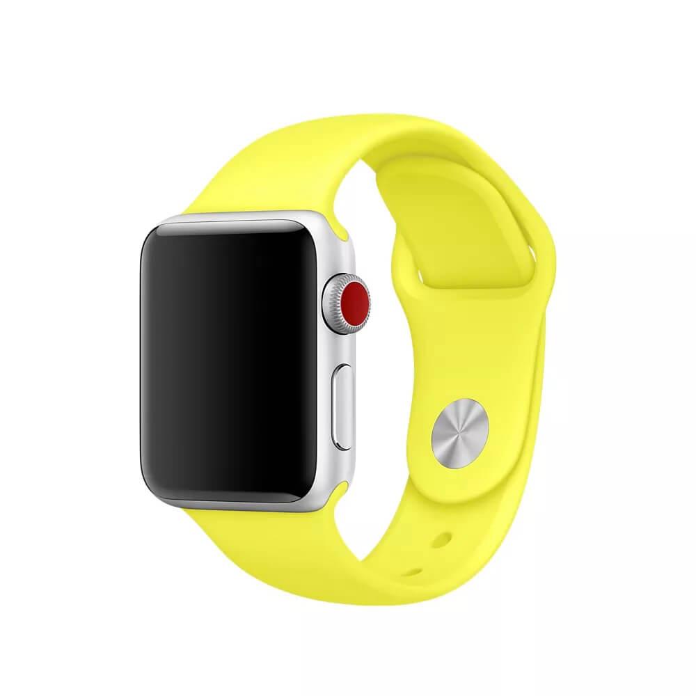Оригинална силиконова каишка за Apple Watch 38мм, 40мм, 41мм, 42мм (2024) - Apple Watch Sport Band Flash (жълт) | JAR Computers Оригинална силиконова каишка за Apple Watch 38мм, 40мм, 41мм, 42мм (2024) - Apple Watch Sport Band Flash (жълт)