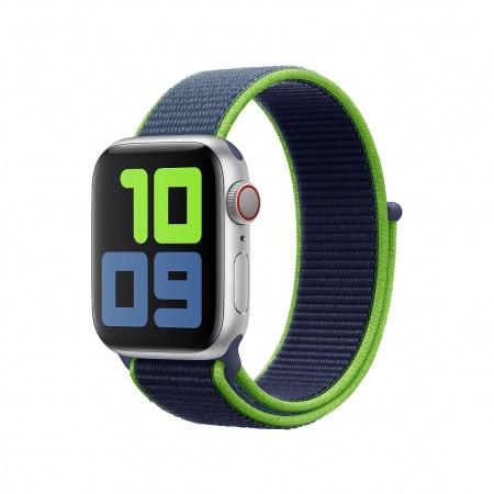 Оригинална текстилна каишка за Apple Watch 42мм, 44мм - Apple Neon Lime Sport Loop (син-зелен) | JAR Computers Оригинална текстилна каишка за Apple Watch 42мм, 44мм - Apple Neon Lime Sport Loop (син-зелен)