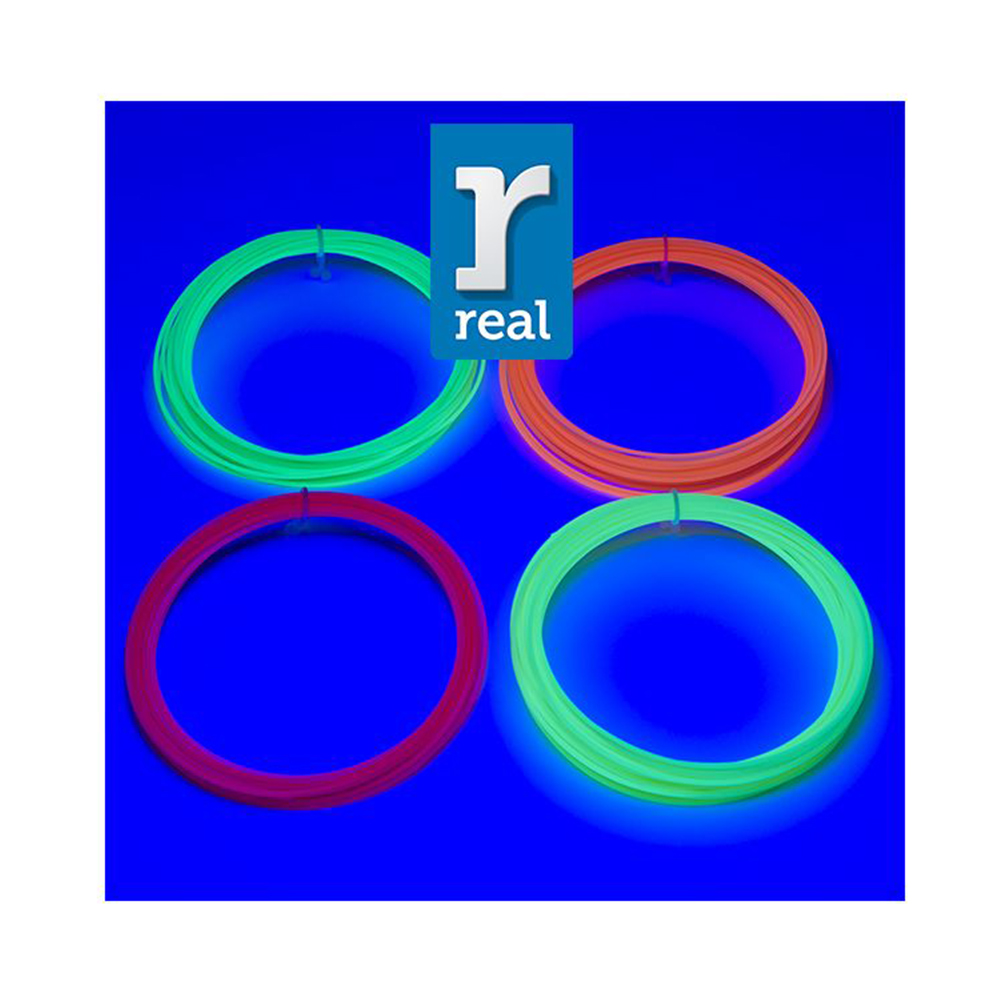 REAL PLA 3D pen filament -Fluorescent- package ( 4 pcs / 10 m / 1.75 mm ) (REF3DPFPLAFLUORPACKAGE10)