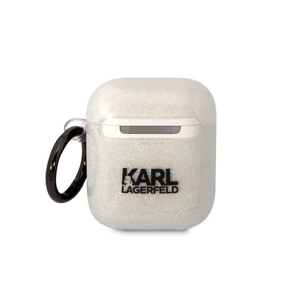 Силиконов калъф с карабинер за Apple AirPods и Apple AirPods 2 - Karl Lagerfeld AirPods Glitter 3D Logo NFT Karl and Choupette Silicone Case (бял) | JAR Computers Силиконов калъф с карабинер за Apple AirPods и Apple AirPods 2 - Karl Lagerfeld AirPods Glitter 3D Logo NFT Karl and Choupette Silicone Case (бял)