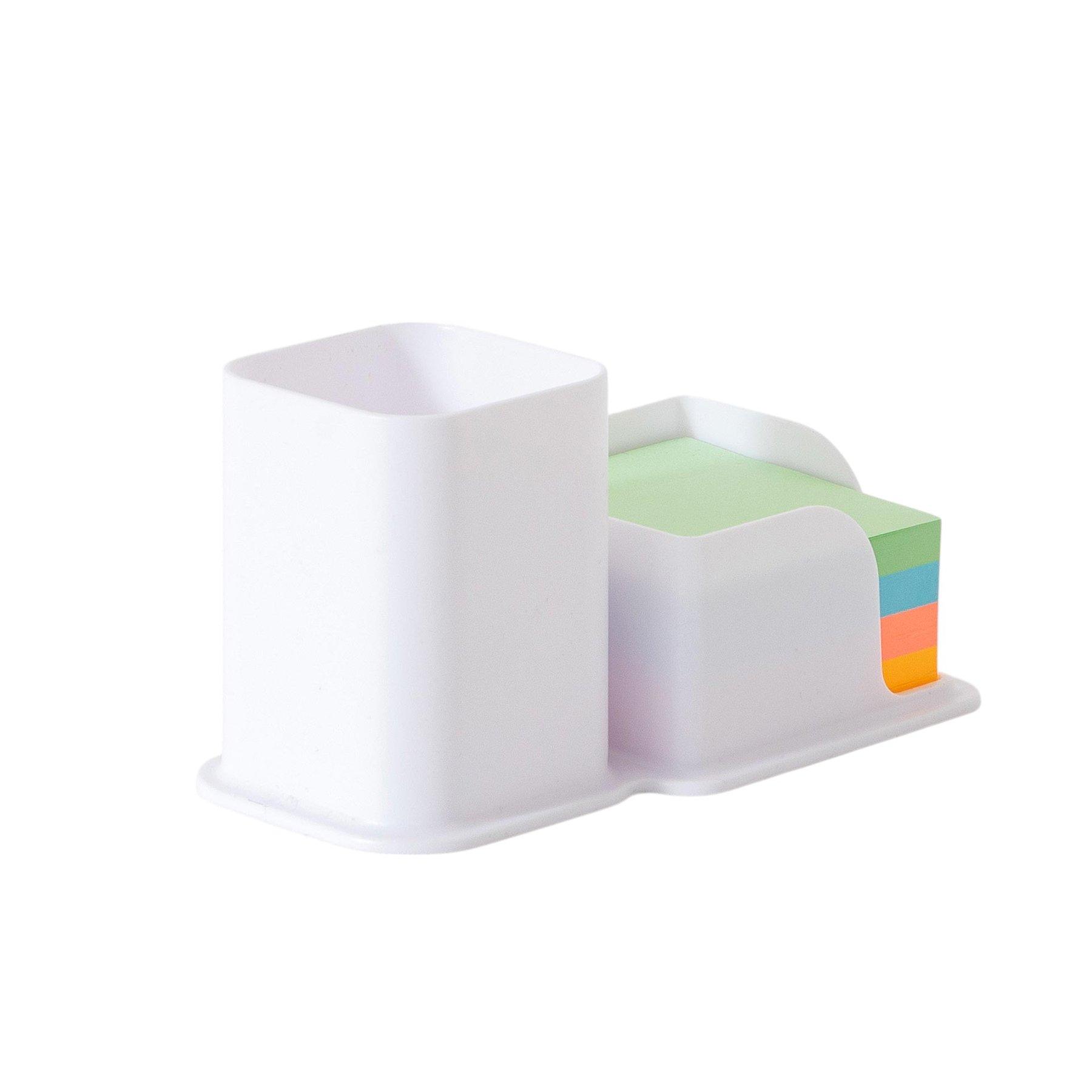 Sworld Моливник с поставка за листчета, 2в1, бял