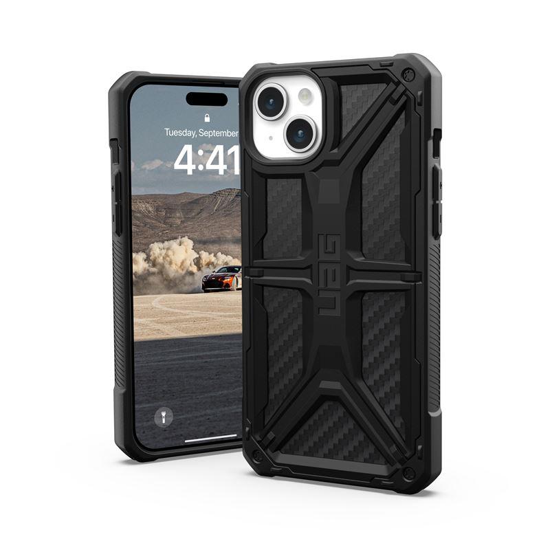 Удароустойчив хибриден кейс за iPhone 15 Plus - Urban Armor Gear Monarch Case (черен-карбон) | JAR Computers Удароустойчив хибриден кейс за iPhone 15 Plus - Urban Armor Gear Monarch Case (черен-карбон)
