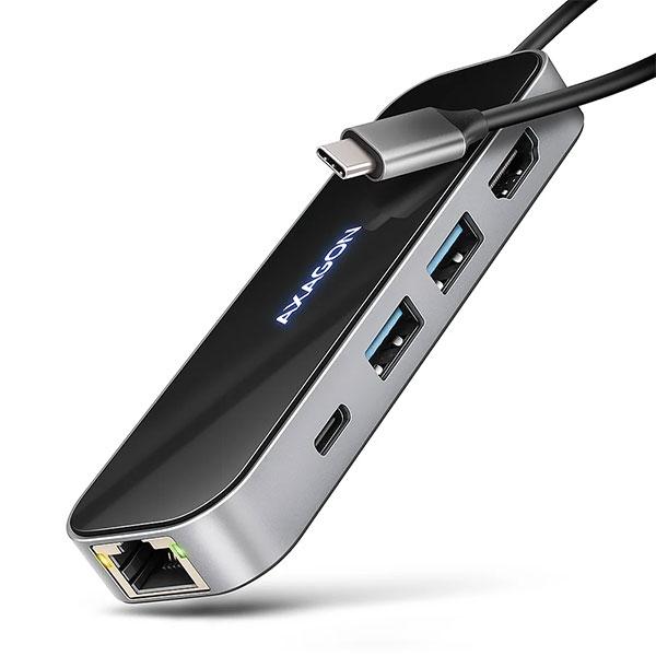 USB-C Multiport, 6-port, Giga LAN, AXAGON HMC-6GLN | JAR Computers USB-C Multiport, 6-port, Giga LAN, AXAGON HMC-6GLN