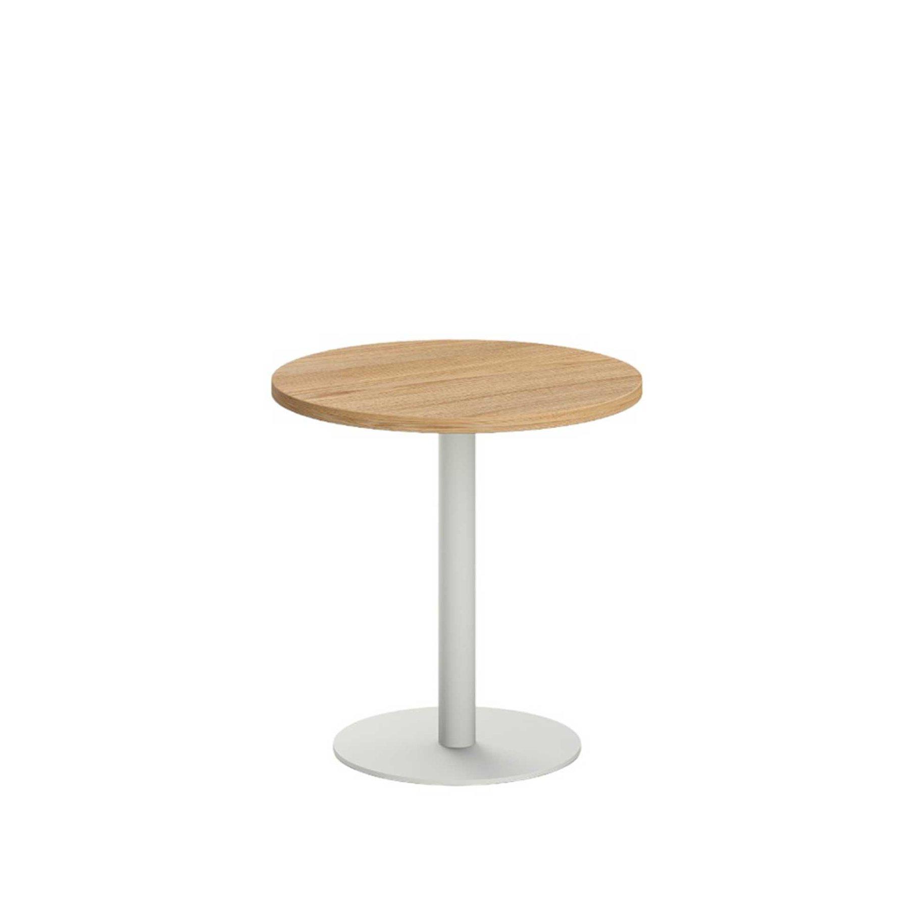 Заседателна маса RFG Barry, 600 х 600 х 600 mm, кръгъл плот, ПДЧ 25 mm, метална основа, VL ELM, бяла основа